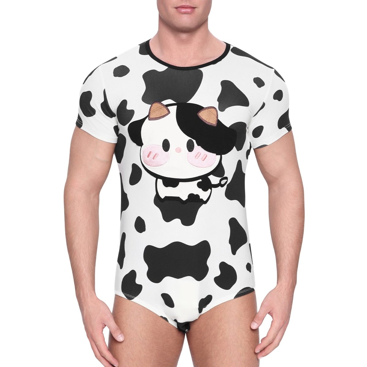 Landofgenie Mens Romper Cow Print Jumpsuit - landofgenie