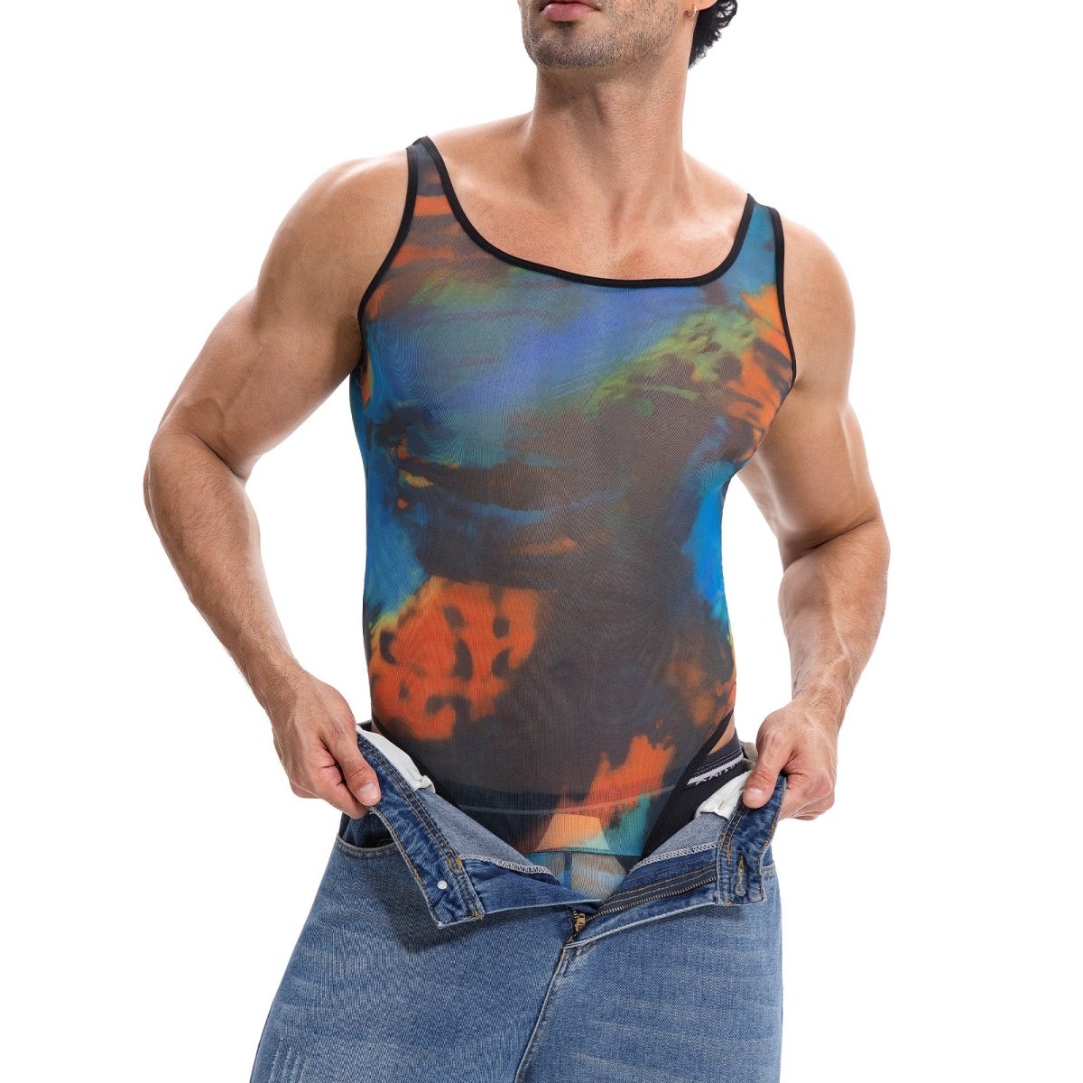 Landofgenie Mens Sexy One Piece Lingerie - Iridescent - landofgenie