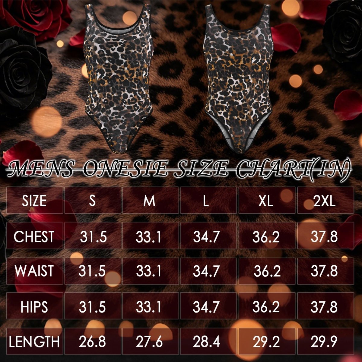 Landofgenie Mens Sexy One Piece Lingerie - leopard print - landofgenie