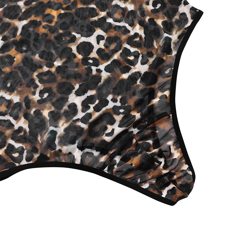 Landofgenie Mens Sexy One Piece Lingerie - leopard print - landofgenie