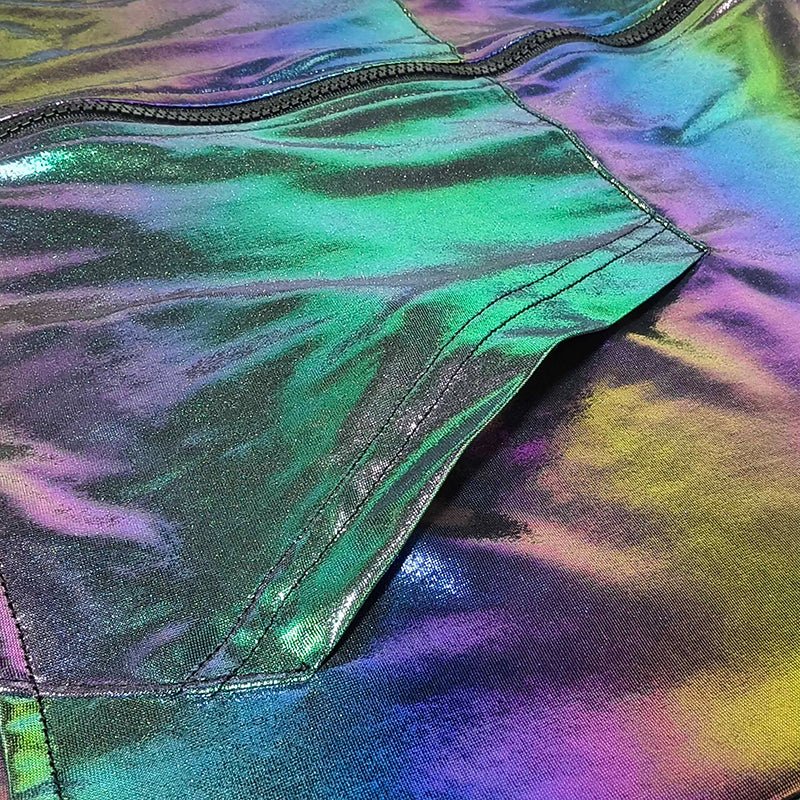 Landofgenie Mens Shiny Metallic Zip Up Sleeveless Hooded Vest T Shirt - Black - landofgenie