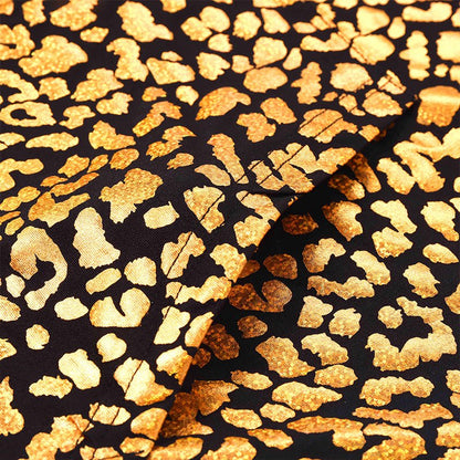 Landofgenie Mens Shiny Metallic Zip Up Sleeveless Hooded Vest T Shirt - Golden leopard - landofgenie
