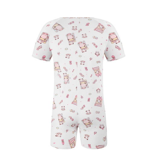 Landofgenie Mens Short Sleeve Onesie Piece Pajama - Bear - landofgenie