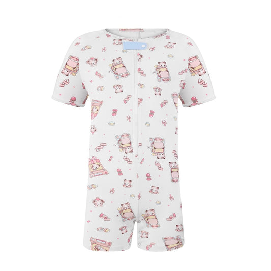 Landofgenie Mens Short Sleeve Onesie Piece Pajama - Bear - landofgenie