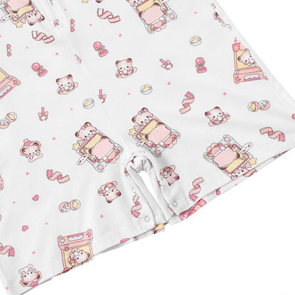 Landofgenie Mens Short Sleeve Onesie Piece Pajama - Bear - landofgenie
