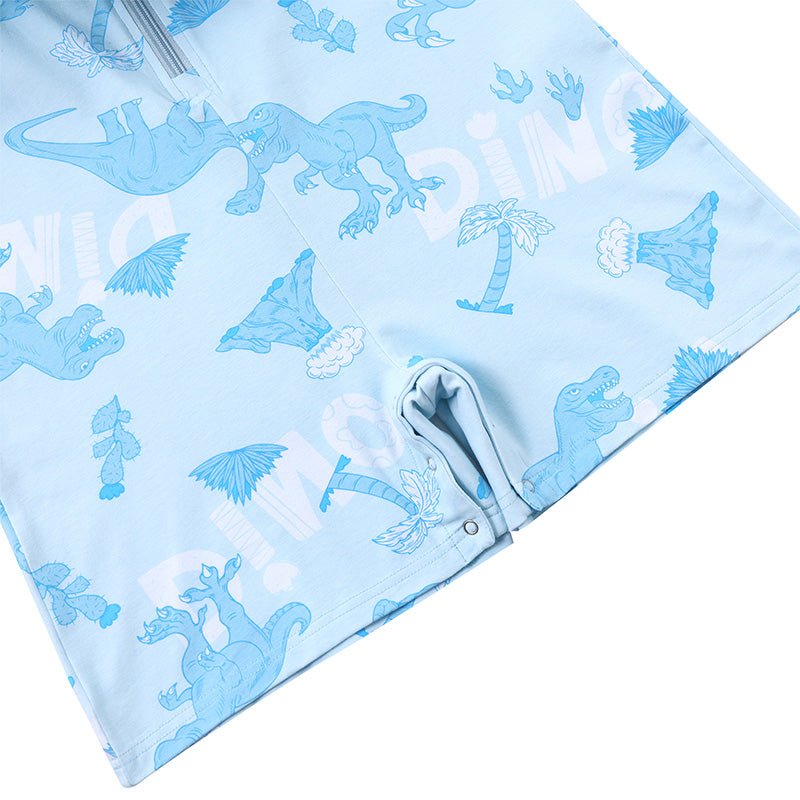 Landofgenie Mens Short Sleeve Onesie Piece Pajama - Dinosaur - landofgenie