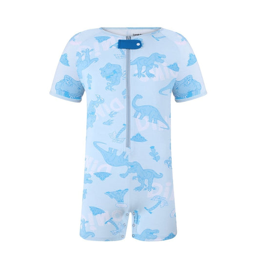 Landofgenie Mens Short Sleeve Onesie Piece Pajama - Dinosaur - landofgenie