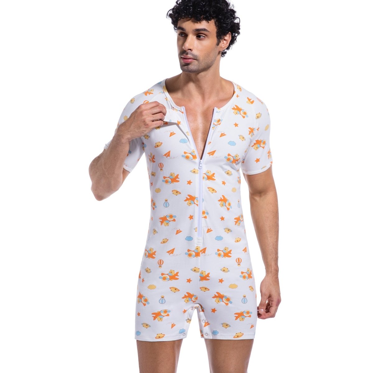 Landofgenie Mens Short Sleeve Onesie Piece Pajama - Kapibala - landofgenie