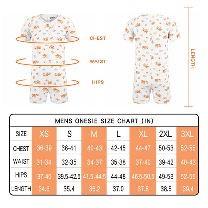 Landofgenie Mens Short Sleeve Onesie Piece Pajama - Kapibala - landofgenie