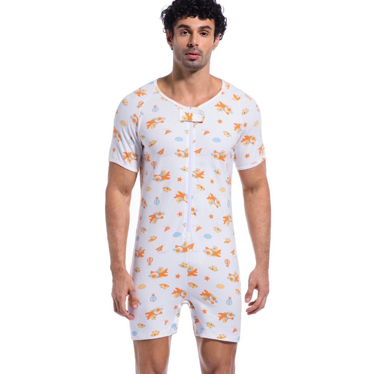 Landofgenie Mens Short Sleeve Onesie Piece Pajama - Kapibala - landofgenie