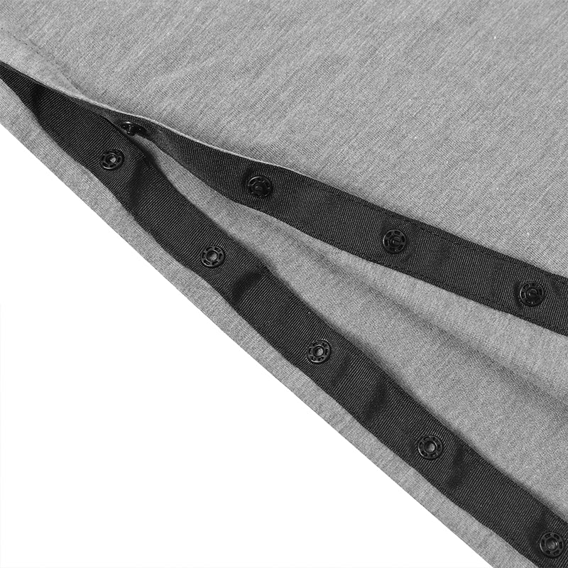 Landofgenie Mens Shoulder Snap - Access Tank Tops Post Surgery Shirts - Grey - landofgenie
