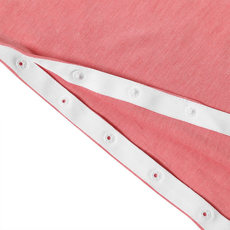 Landofgenie Mens Shoulder Snap - Access Tank Tops Post Surgery Shirts - Rose Red - landofgenie