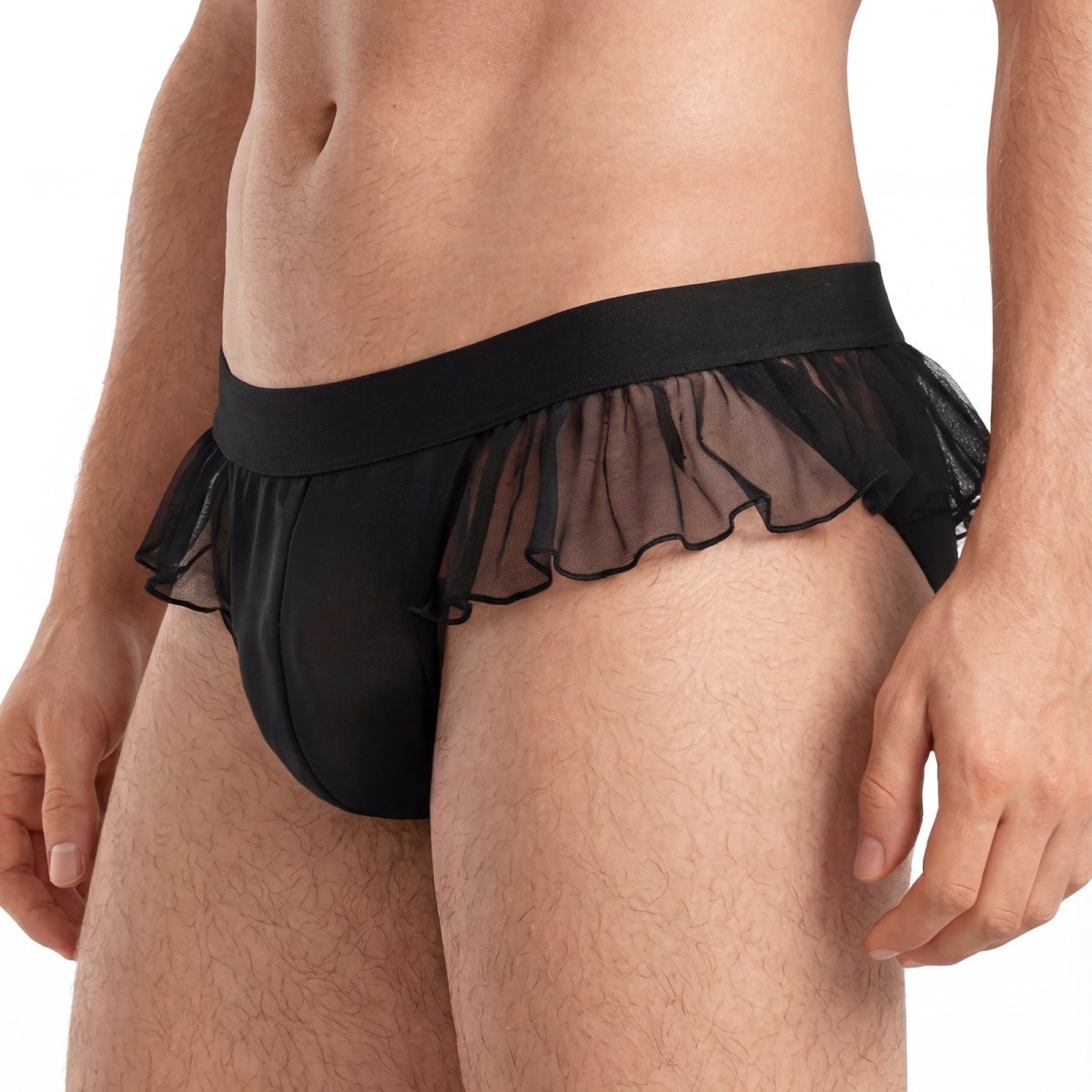 Landofgenie Men's Sissy Gay Lace underwear - Black - landofgenie