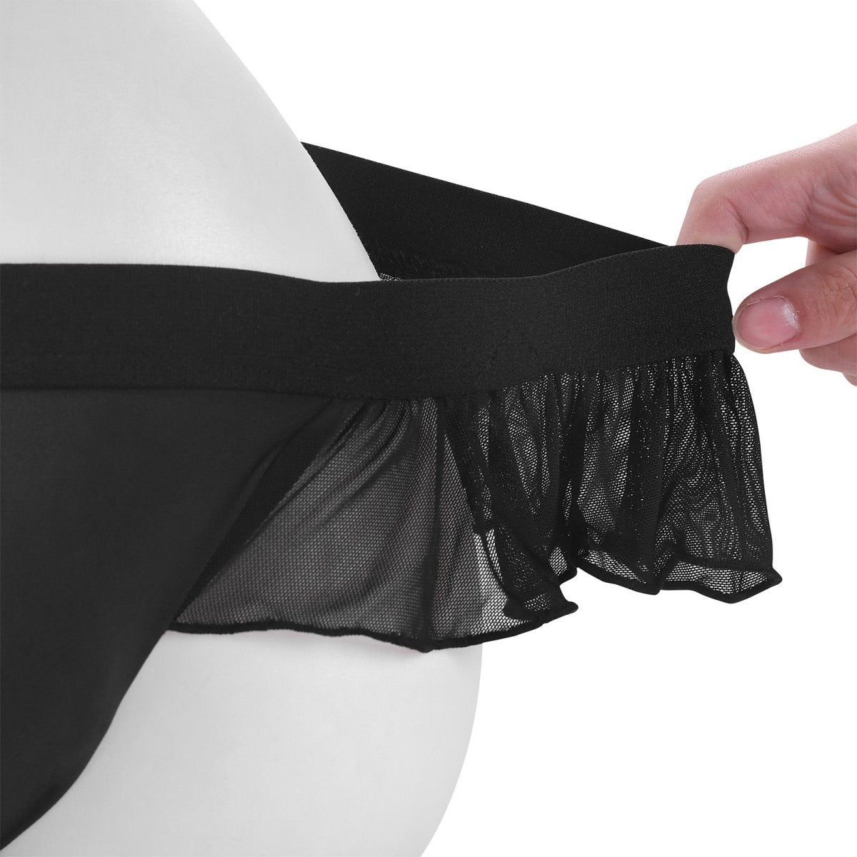 Landofgenie Men's Sissy Gay Lace underwear - Black - landofgenie