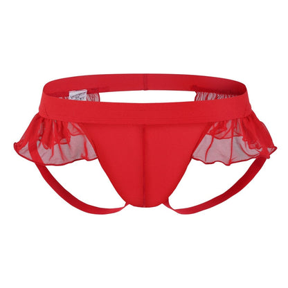 Landofgenie Men's Sissy Gay Lace underwear - Red - landofgenie
