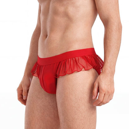 Landofgenie Men's Sissy Gay Lace underwear - Red - landofgenie