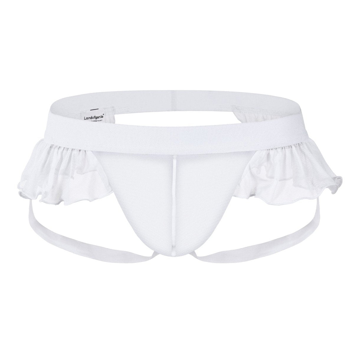 Landofgenie Men's Sissy Gay Lace underwear - White - landofgenie