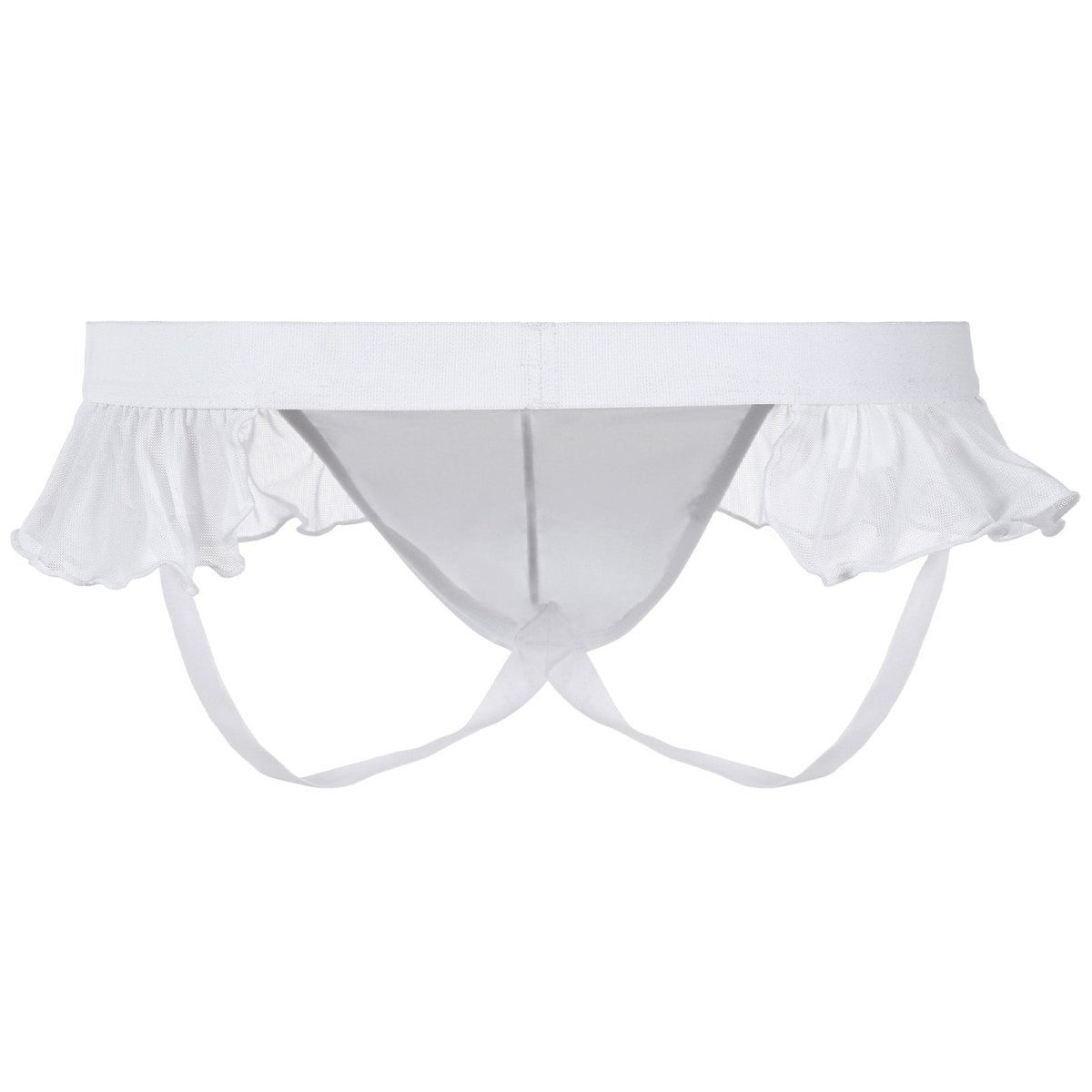 Landofgenie Men's Sissy Gay Lace underwear - White - landofgenie