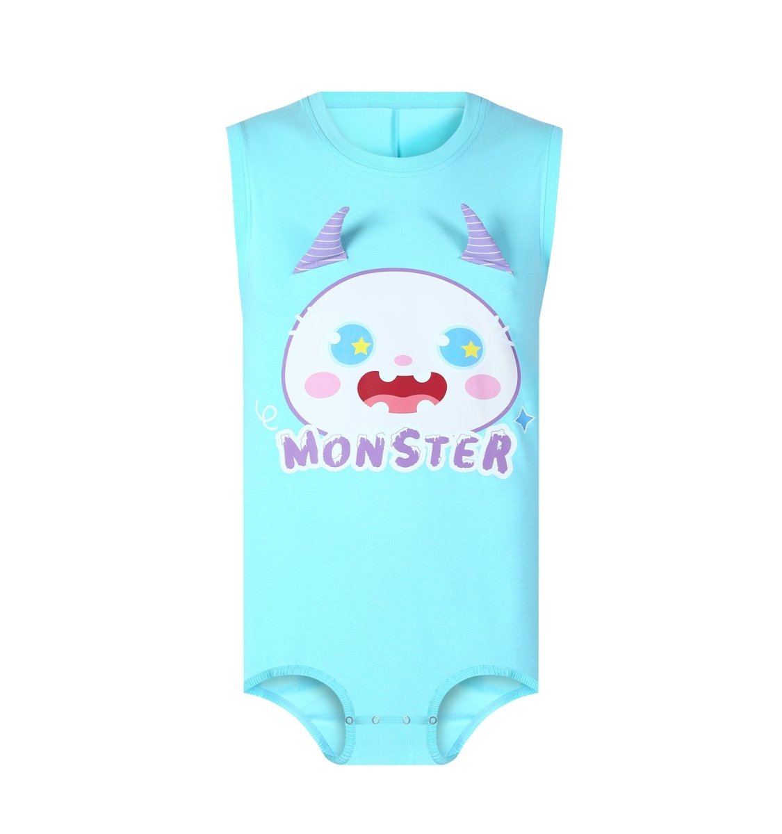 Landofgenie Mens Sleeveless Bodysuit One Piece Pajamas - Monster - landofgenie