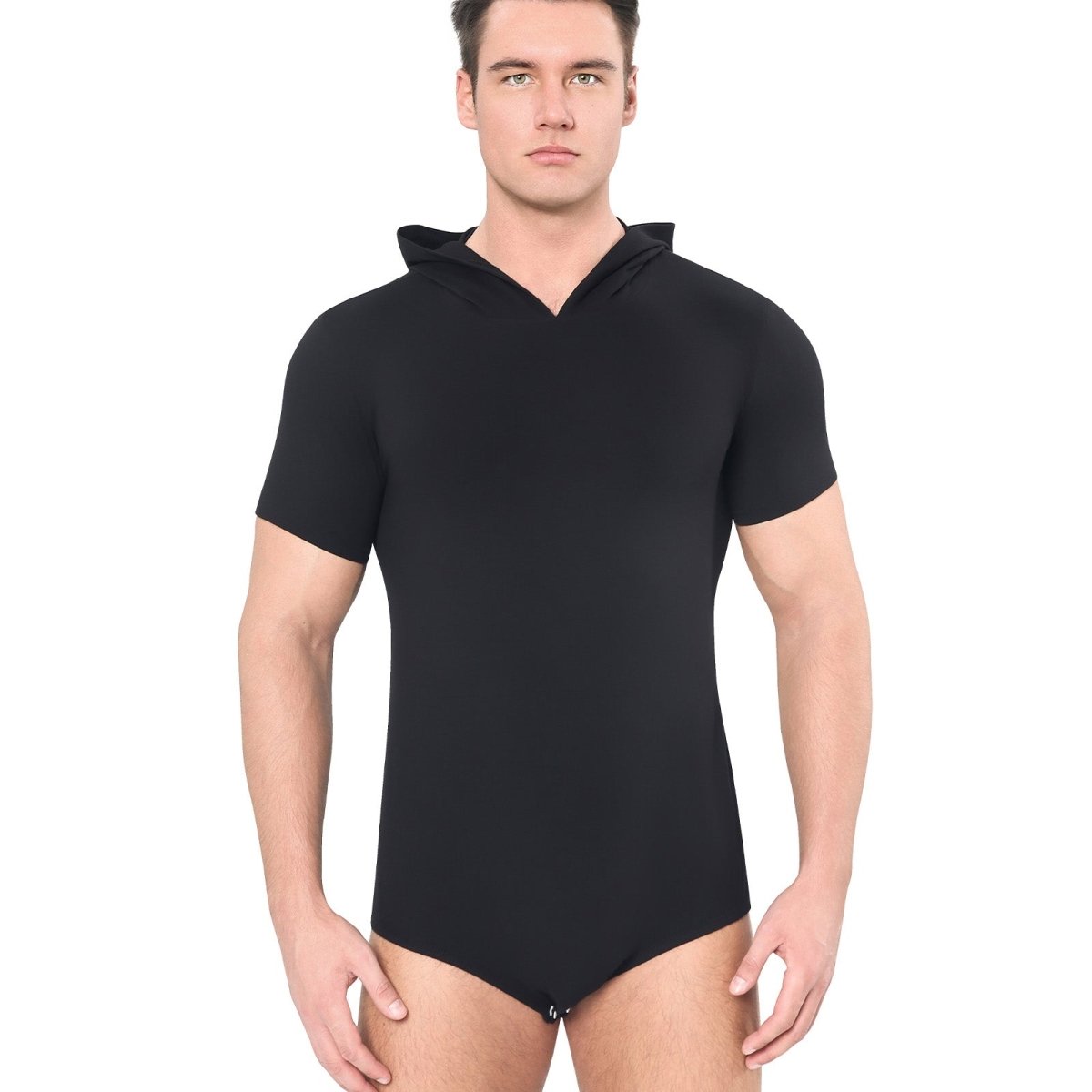 Landofgenie Mens Solid Hooded Onesie - Black Color - landofgenie
