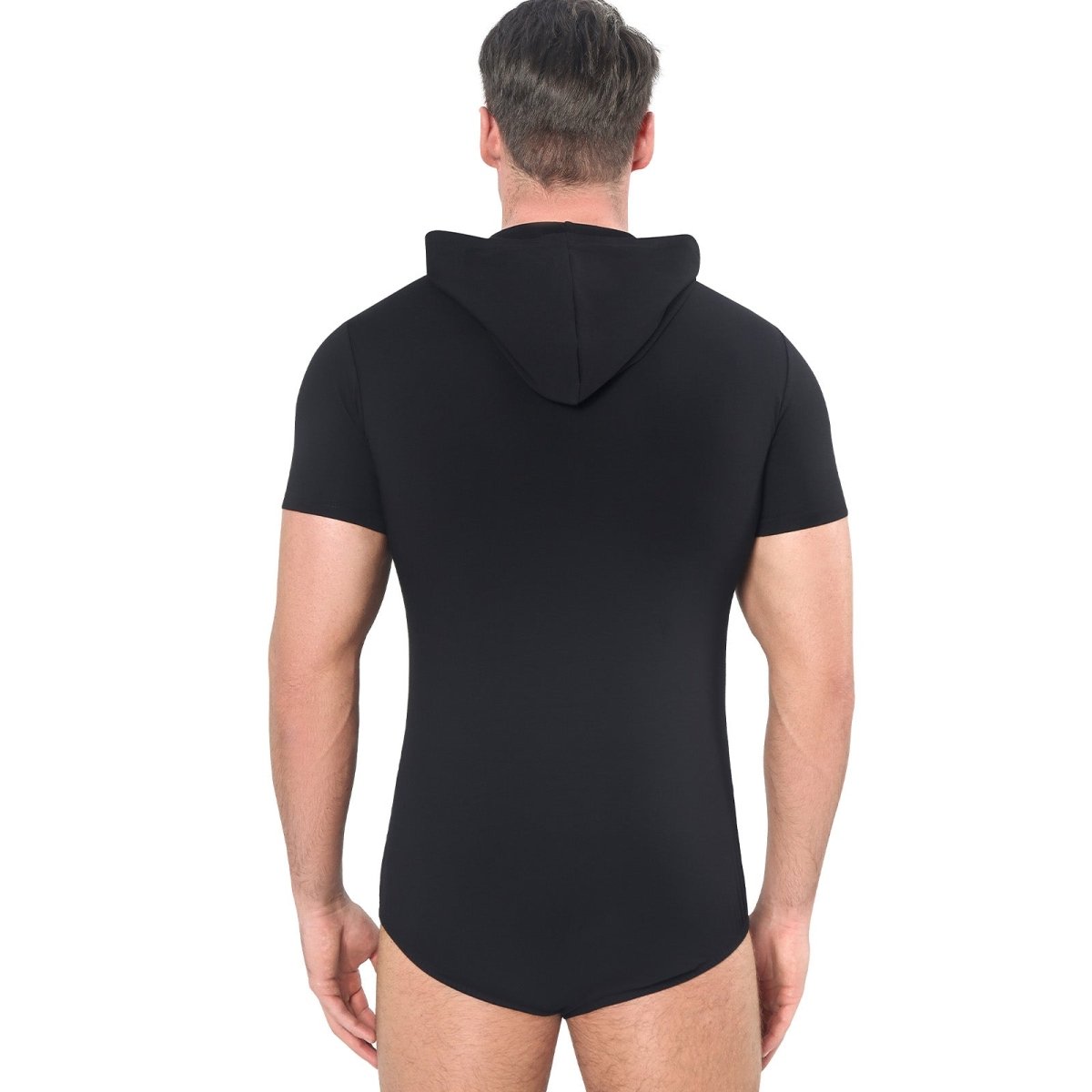 Landofgenie Mens Solid Hooded Onesie - Black Color - landofgenie