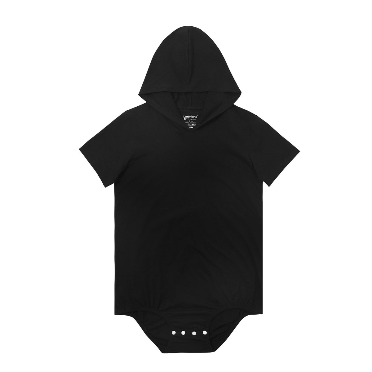 Landofgenie Mens Solid Hooded Onesie - Black Color - landofgenie