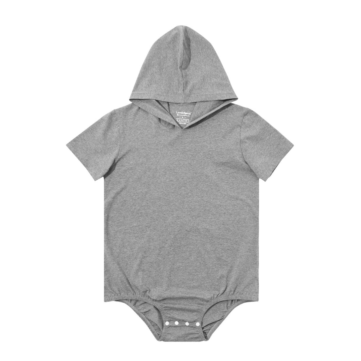 Landofgenie Mens Solid Hooded Onesie - Grey Color - landofgenie