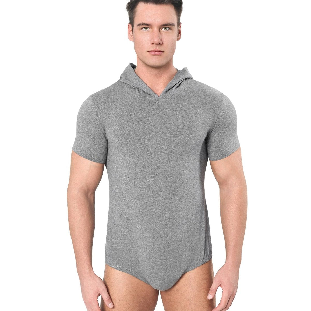 Landofgenie Mens Solid Hooded Onesie - Grey Color - landofgenie
