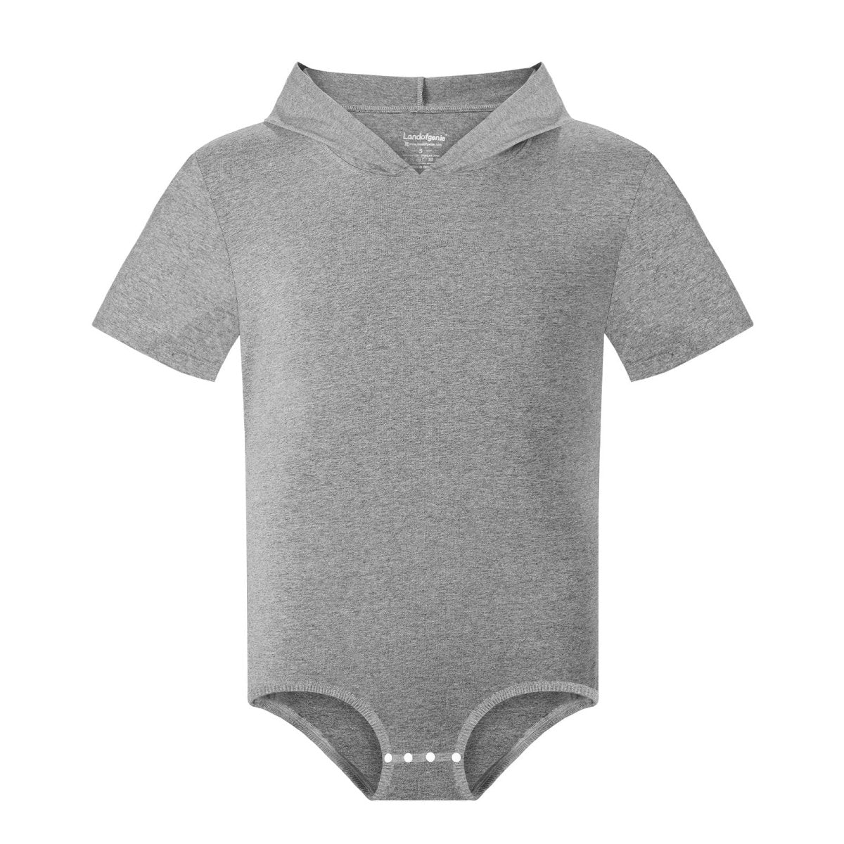 Landofgenie Mens Solid Hooded Onesie - Grey Color - landofgenie
