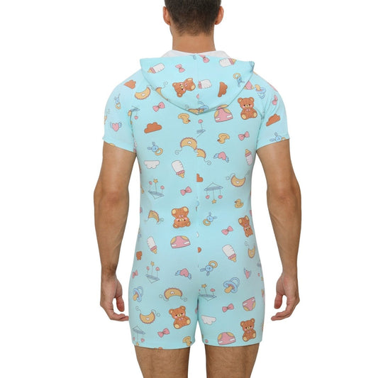 Landofgenie Mens Solid Hooded Onesie - Little Space - landofgenie