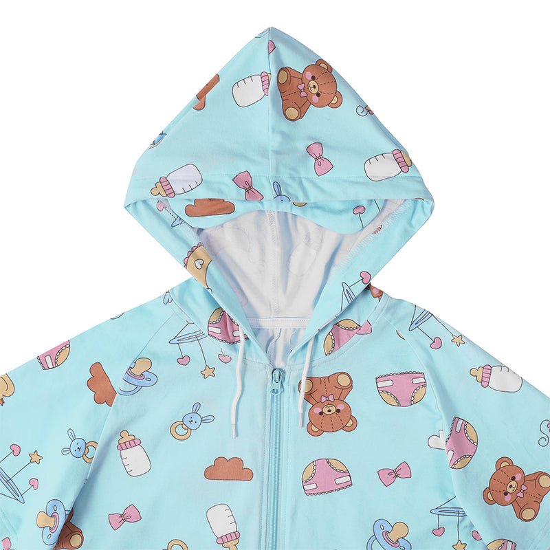 Landofgenie Mens Solid Hooded Onesie - Little Space - landofgenie