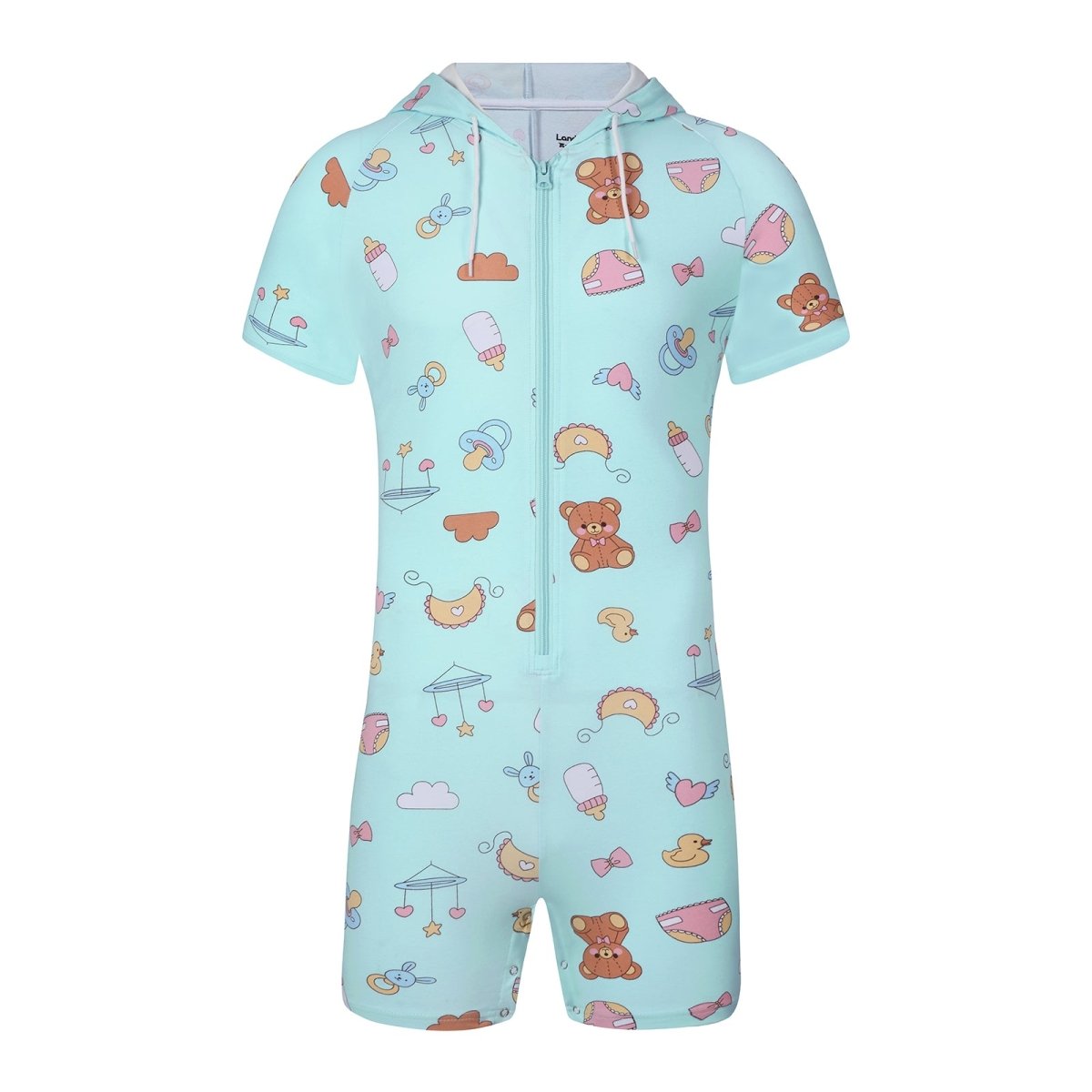 Landofgenie Mens Solid Hooded Onesie - Little Space - landofgenie