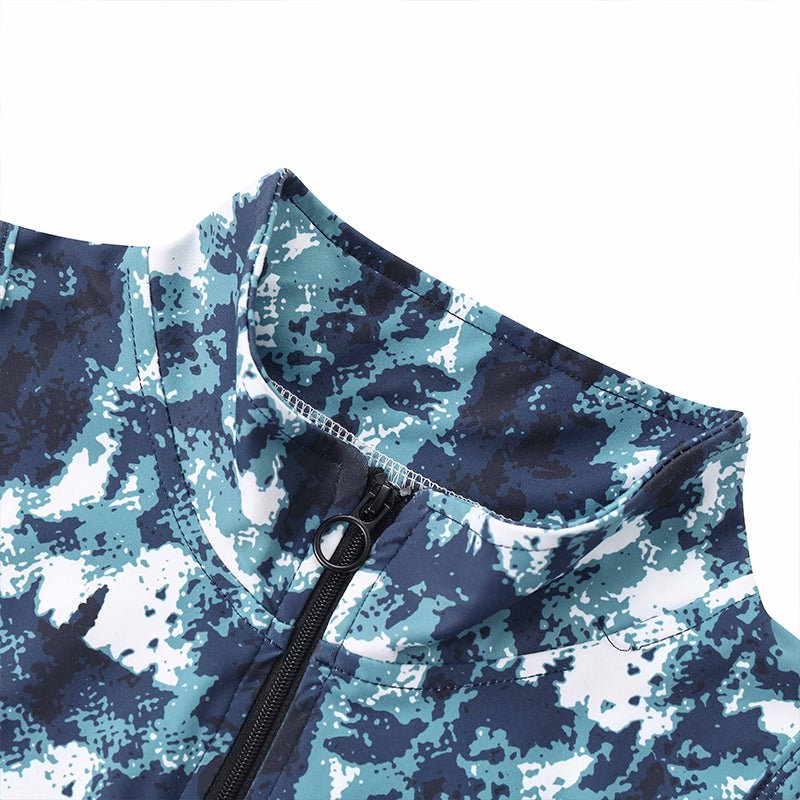 Landofgenie Take Down Singlet Jock with Zipper - Camo Blue - landofgenie