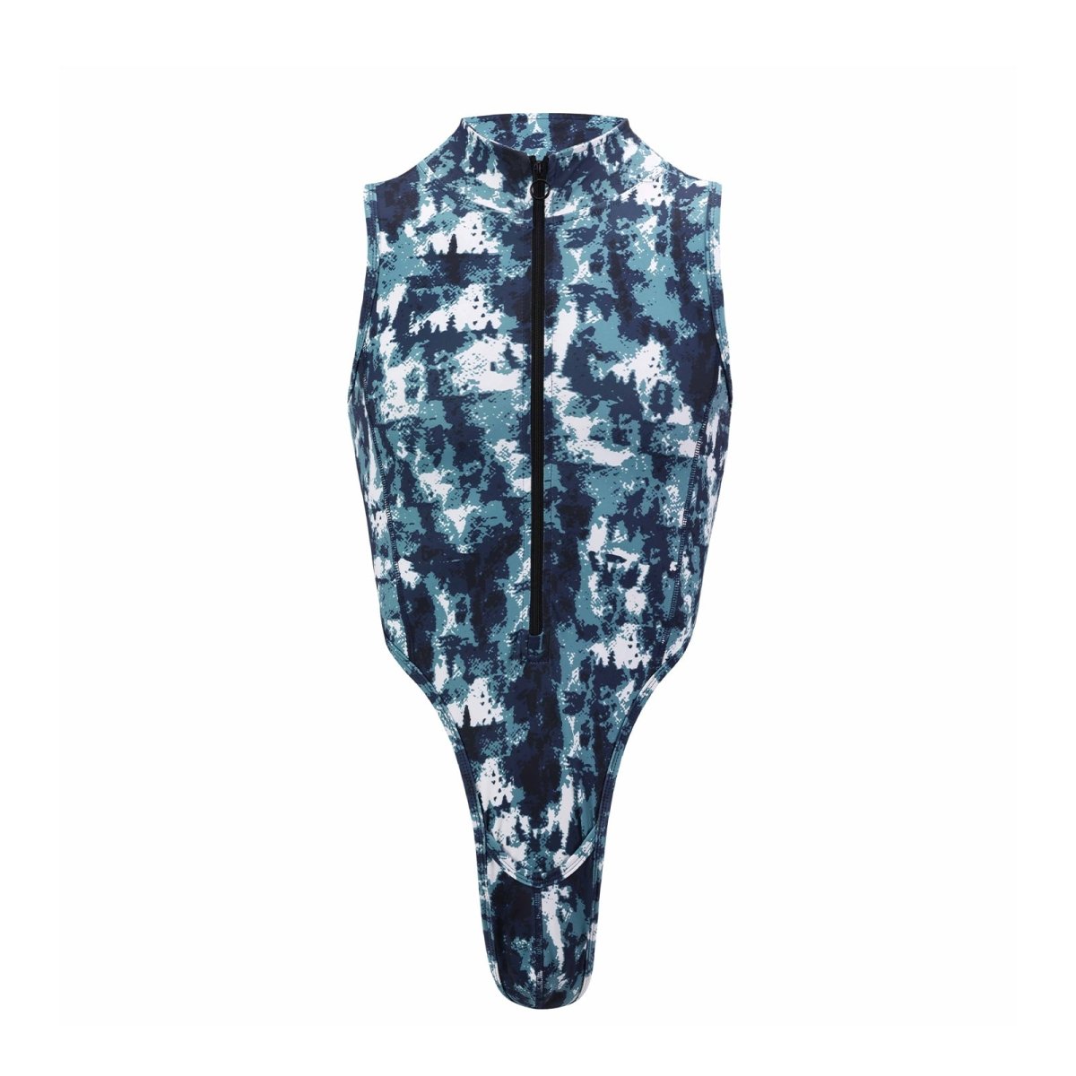 Landofgenie Take Down Singlet Jock with Zipper - Camo Blue - landofgenie