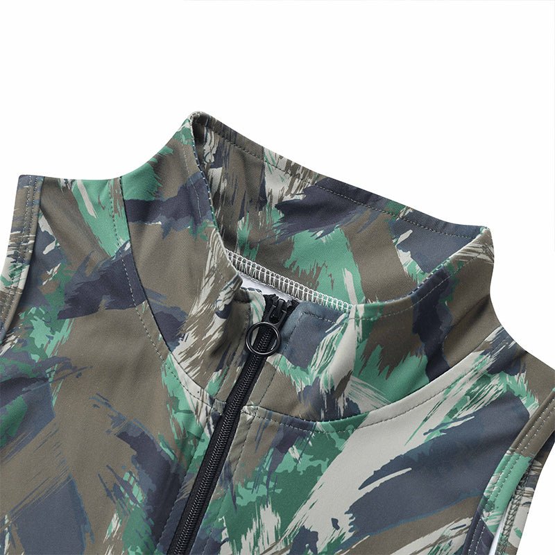 Landofgenie Take Down Singlet Jock with Zipper - Camo Green - landofgenie