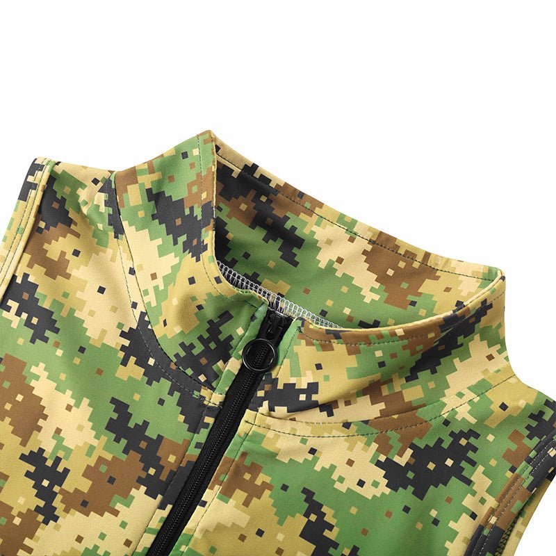 Landofgenie Take Down Singlet Jock with Zipper - Camo Yellow - landofgenie