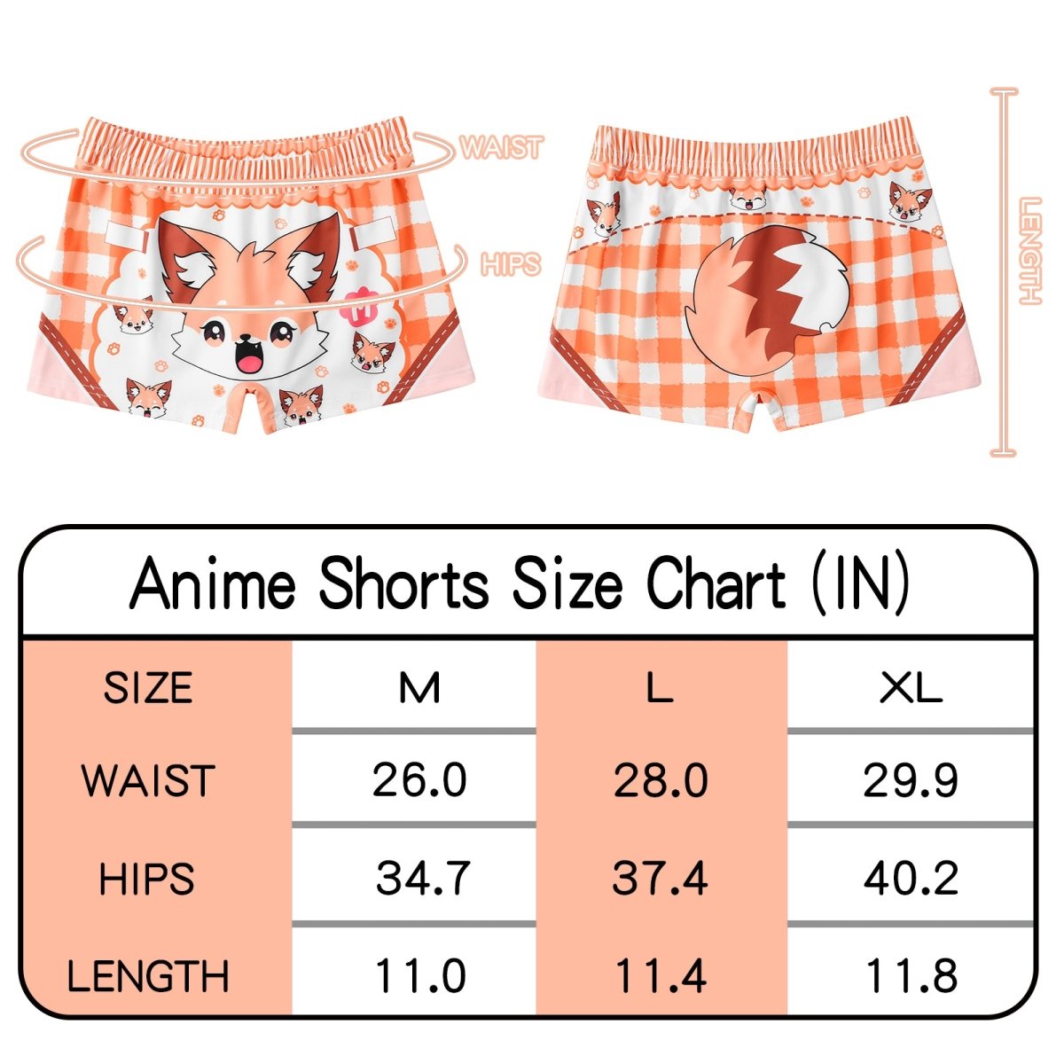 Landofgenie Unisex Cartoon Shorts - Fox - landofgenie