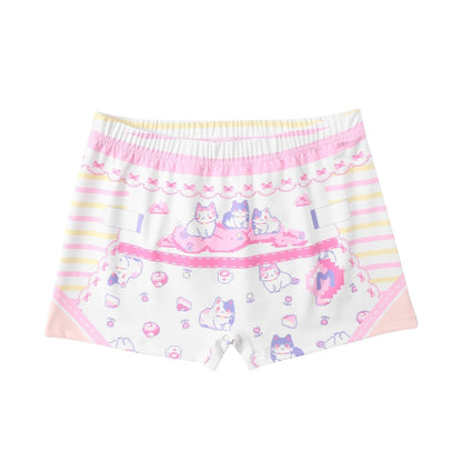 Landofgenie Unisex Cartoon Shorts - Pixel Cat - landofgenie