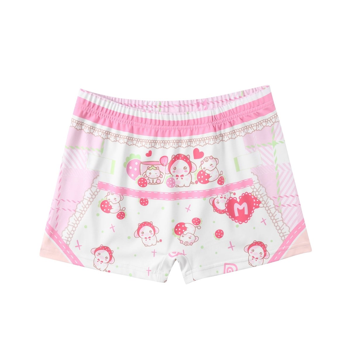 Landofgenie Unisex Cartoon Shorts - Strawberry Cow - landofgenie
