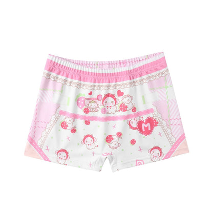 Landofgenie Unisex Cartoon Shorts - Strawberry Cow - landofgenie