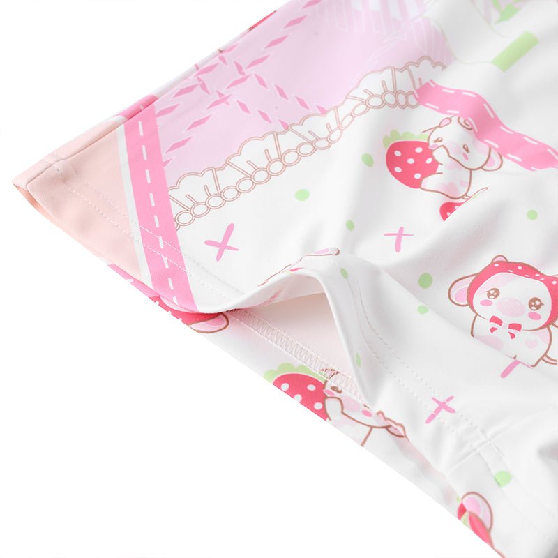 Landofgenie Unisex Cartoon Shorts - Strawberry Cow - landofgenie