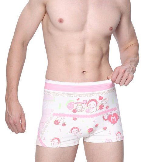 Landofgenie Unisex Cartoon Shorts - Strawberry Cow - landofgenie