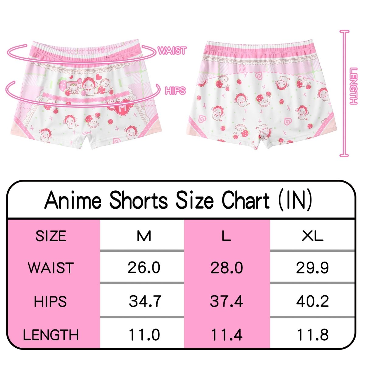 Landofgenie Unisex Cartoon Shorts - Strawberry Cow - landofgenie