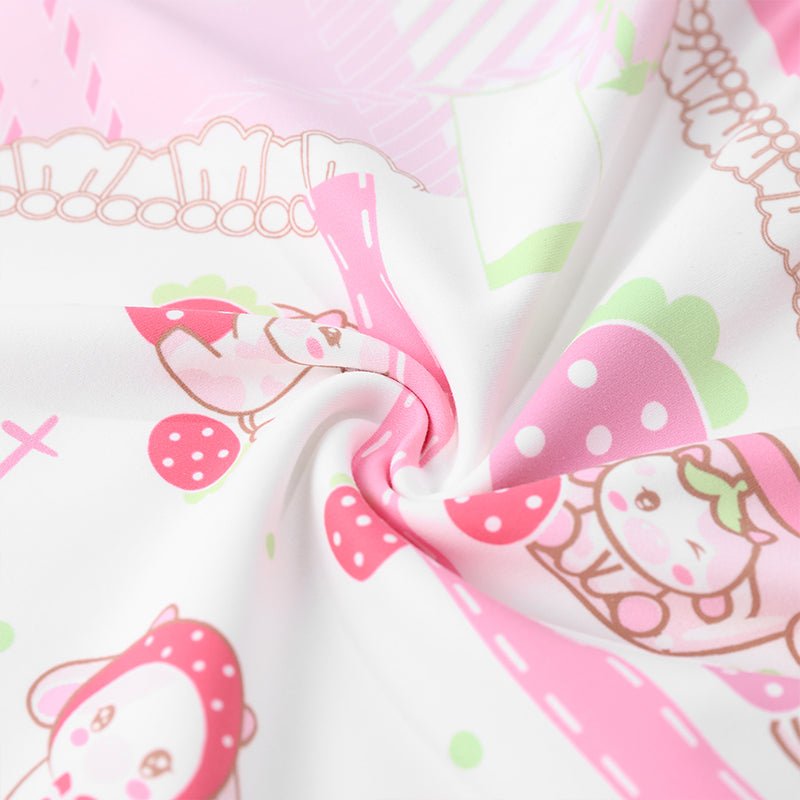 Landofgenie Unisex Cartoon Shorts - Strawberry Cow - landofgenie