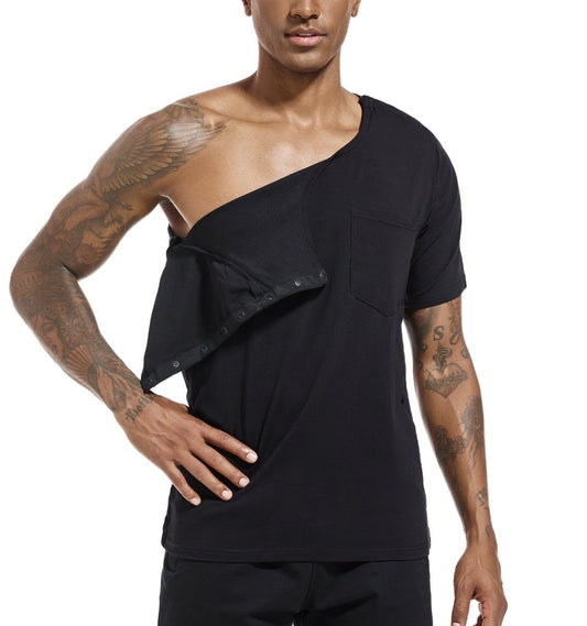 Landofgenie Unisex Post Shoulder Surgery Shirts - Black - landofgenie