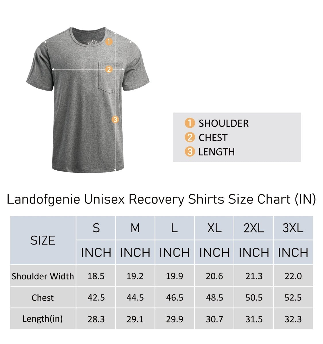 Landofgenie Unisex Post Shoulder Surgery Shirts - Light Gray - landofgenie