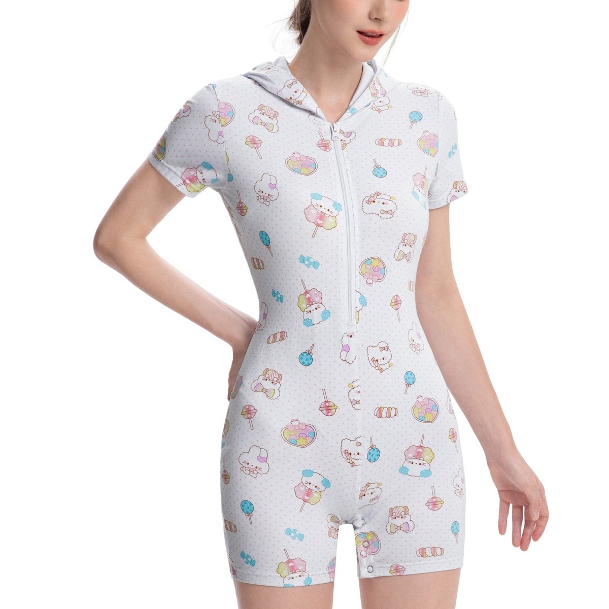 Landofgenie Women ABDL Print Onesie - Soft & Cute Animals - landofgenie