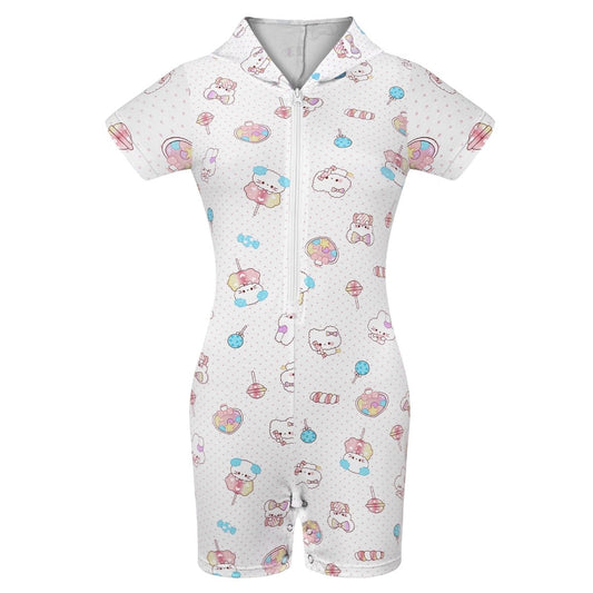 Landofgenie Women ABDL Print Onesie - Soft & Cute Animals - landofgenie