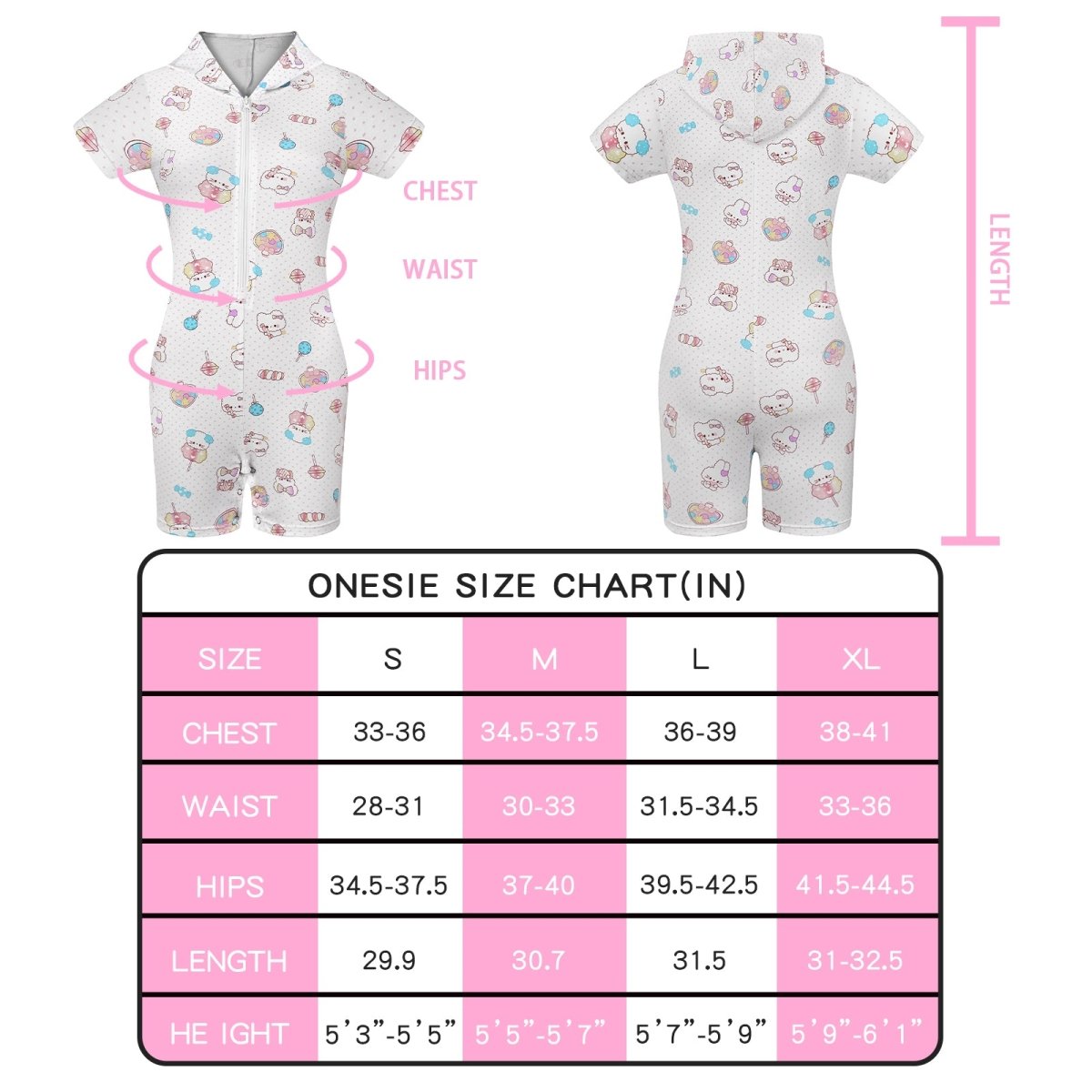 Landofgenie Women ABDL Print Onesie - Soft & Cute Animals - landofgenie