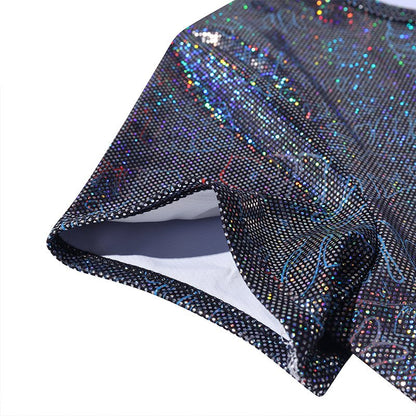 Landofgenie Women Metallic Print Onesie - Black - landofgenie
